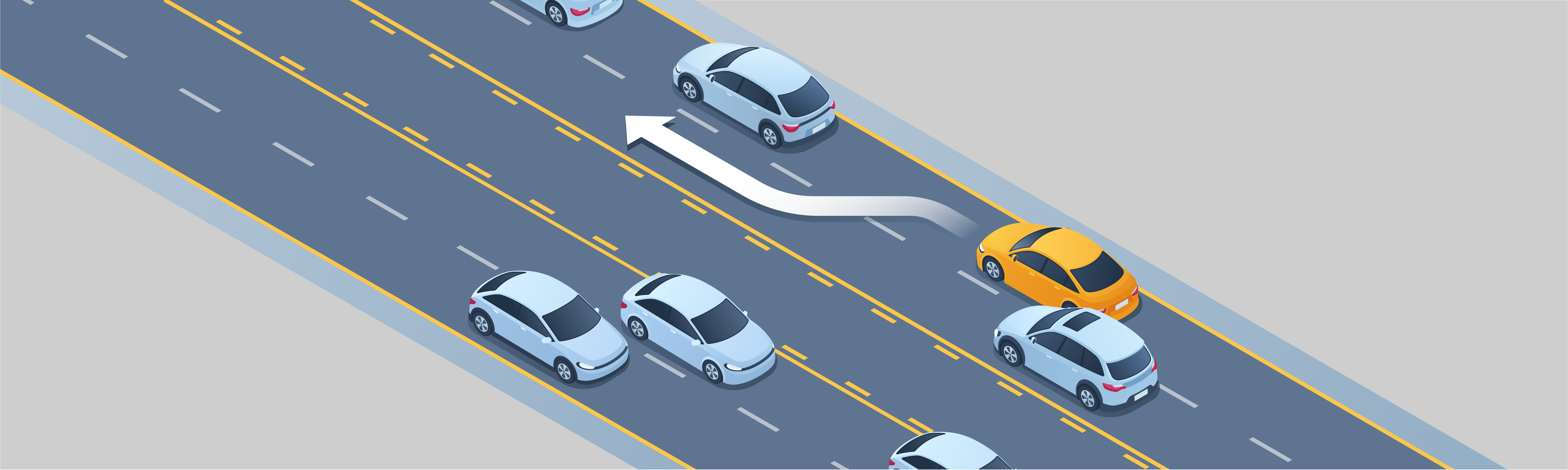 Driving Test Canada - Car Changing positions - When the driver of another vehicle is about to overtake and pass your vehicle, you must: